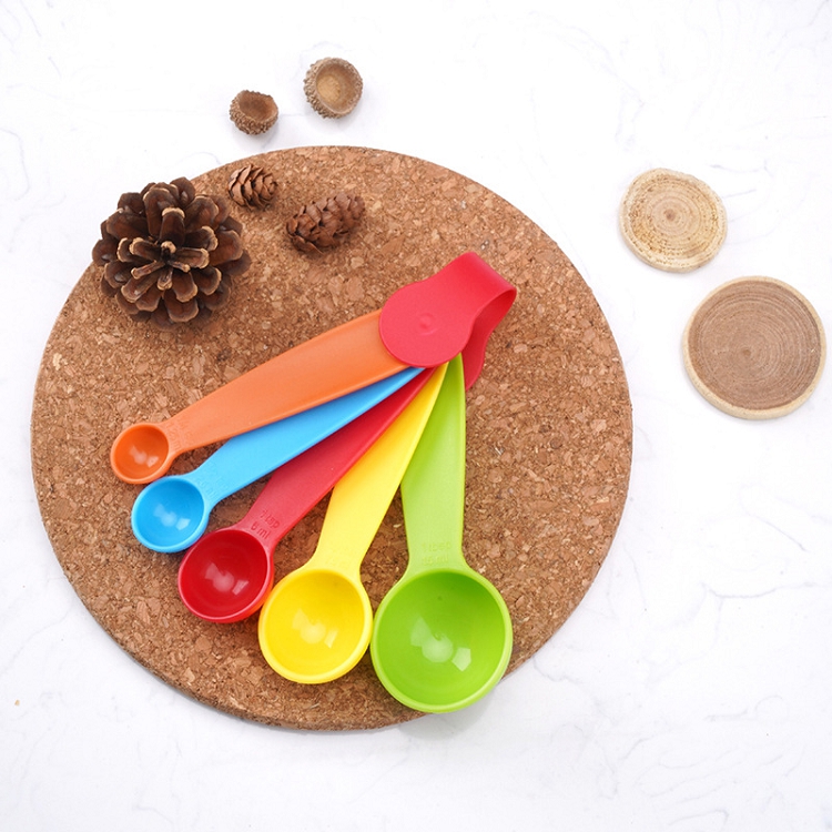 Amount of multi-functional plastic scoop baking cake powder amount set coffee spoon five colored teaspoons baking gadgets